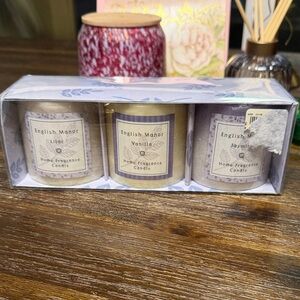 Home Fragrance Candle Set - Lilac, Vanilla, Jasmine pack of 3